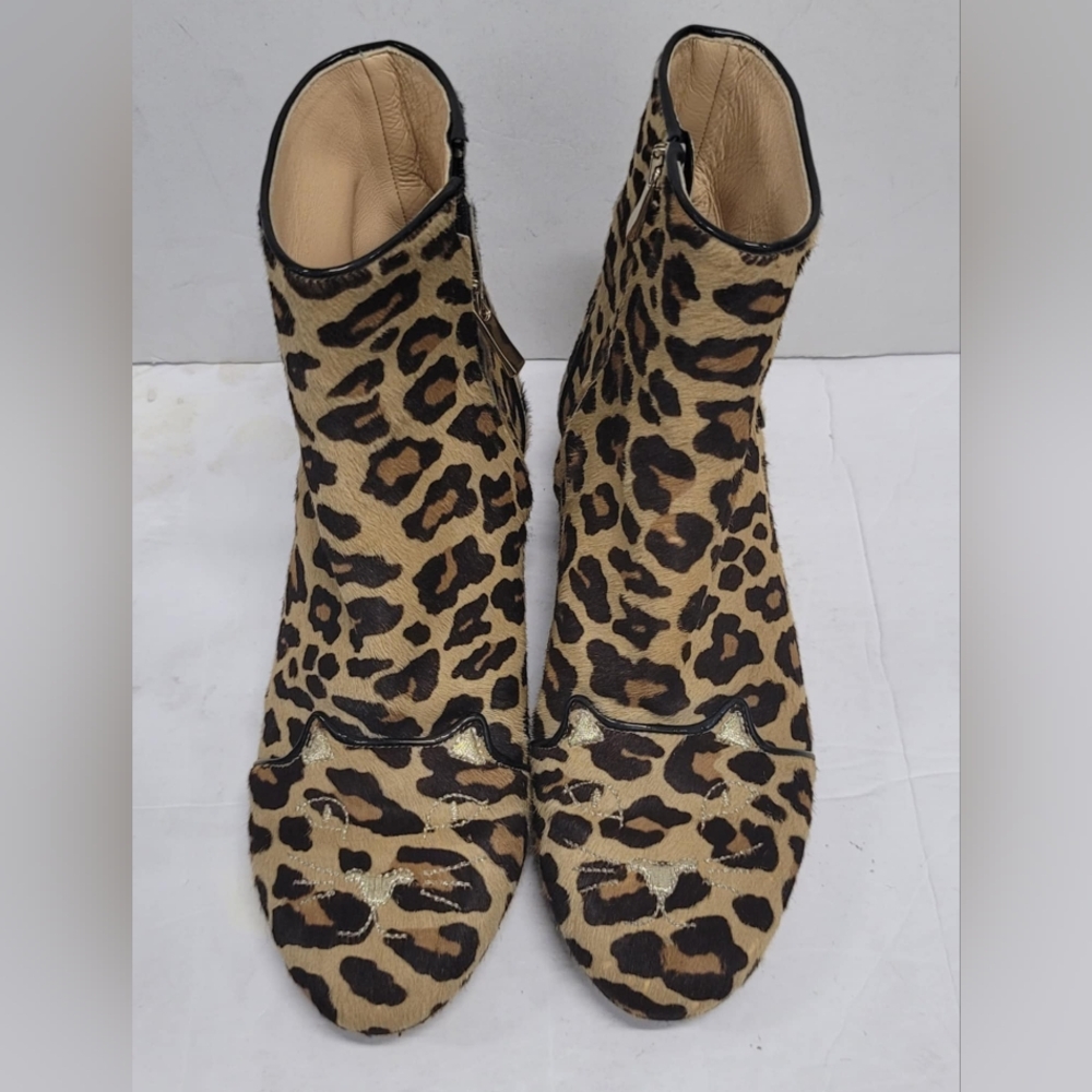 Charlotte Olympia EPIPHANY BOOT LEOPARD PRINT Sz 37